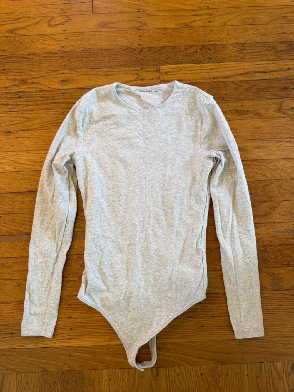 Abercrombie & Fitch Heather Gray Long Sleeve Bodysuit
